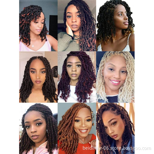 Spring Twist Crochet Hair Braids Curly Fluffy Bomb Twist Spring Curl 8inch Synthetic Hair Extension